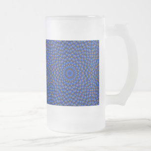 Caneca De Cerveja Vidro Jateado Ente auf Blau Caleidoscópio Pequeno