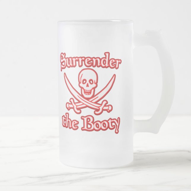 Caneca De Cerveja Vidro Jateado Entregue a Booty (Direita)