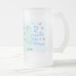 Caneca De Cerveja Vidro Jateado Epic Two Straws Milkshake Sorvete Motto Engraçado