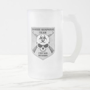 Caneca De Cerveja Vidro Jateado Equipe da resposta do zombi: Divisão de Chicago