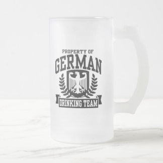 Caneca De Cerveja Vidro Jateado Equipe de Bebendo alemã