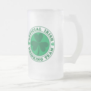 Caneca De Cerveja Vidro Jateado Equipe do Bebendo irlandês oficial