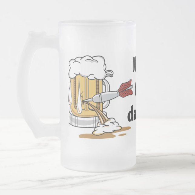 Caneca De Cerveja Vidro Jateado Equipe dos dardos (Esquerda)