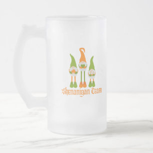 Caneca De Cerveja Vidro Jateado Equipe Shenanigan com Gnomos em um 