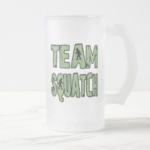 Caneca De Cerveja Vidro Jateado Equipe Squatch