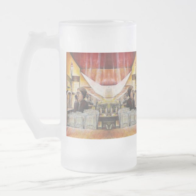 Caneca De Cerveja Vidro Jateado Equivalente Luminoso de Emoções Apaixonadas (Esquerda)