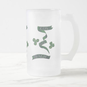 Caneca De Cerveja Vidro Jateado Erin Go Braugh Clover - Mug