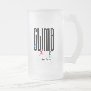 Caneca De Cerveja Vidro Jateado Escalada CMB01