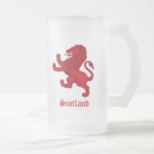 Caneca De Cerveja Vidro Jateado Escócia, Leão Rampante