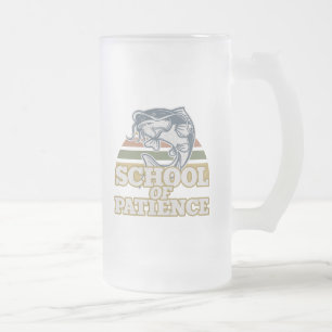 Caneca De Cerveja Vidro Jateado Escola do Clube de Pesca da Paciência