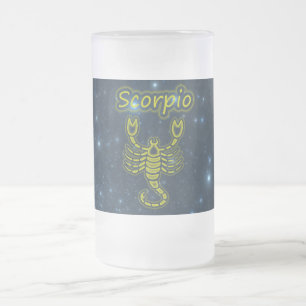 Caneca De Cerveja Vidro Jateado Escorpião brilhante