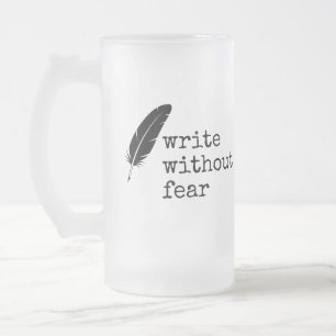 Caneca De Cerveja Vidro Jateado Escreva Sem Medo Edite Sem Misericórdia Escritores