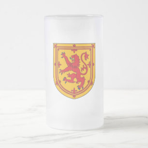 Caneca De Cerveja Vidro Jateado Escudo do Leão Rampante da Escócia