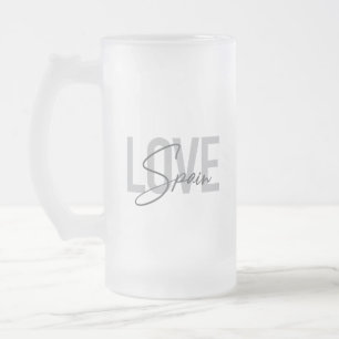 Caneca De Cerveja Vidro Jateado Espanha de amor moderna, simples, legal, design ur