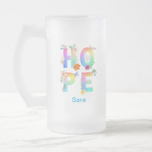 Caneca De Cerveja Vidro Jateado Esperança de inspiração motivacional artística pos