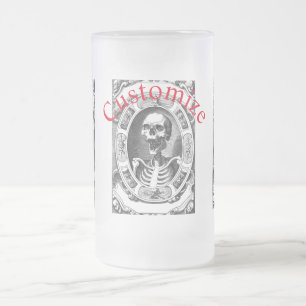 Caneca De Cerveja Vidro Jateado Espessa do Crânio Humano Spooky_Cove