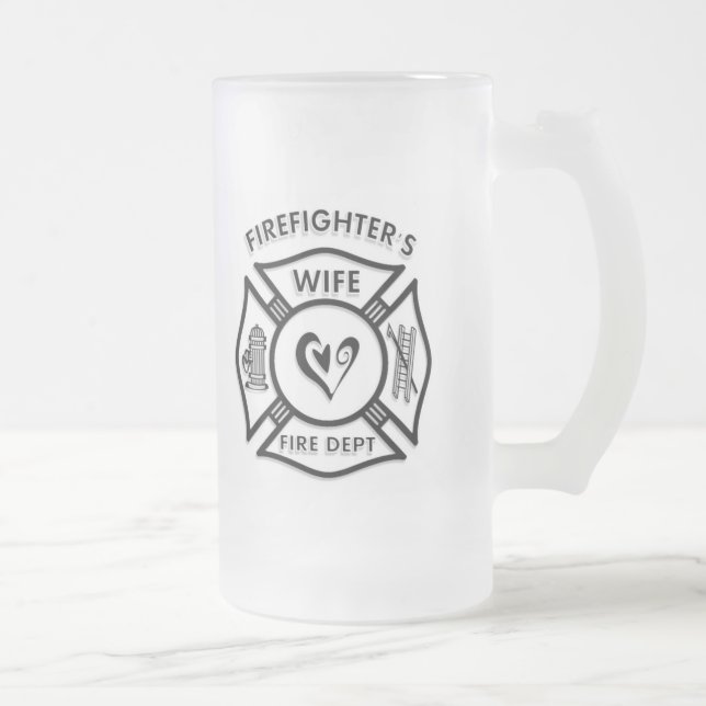 Caneca De Cerveja Vidro Jateado Esposa dos sapadores-bombeiros (Direita)