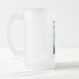 Caneca De Cerveja Vidro Jateado Esquiador aquático com uma camisa de raquetebol