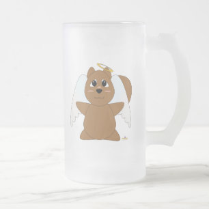 Caneca De Cerveja Vidro Jateado Esquilo Angel Brown Huggable