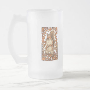 Caneca De Cerveja Vidro Jateado Esquilo Art Nouveau - esquilo engraçado amante
