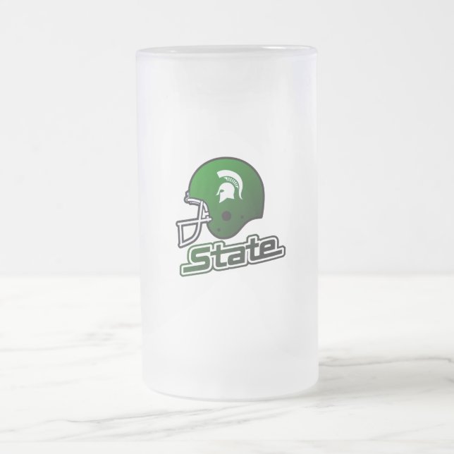 Caneca De Cerveja Vidro Jateado Estado de Michigan Green Black (Centro)