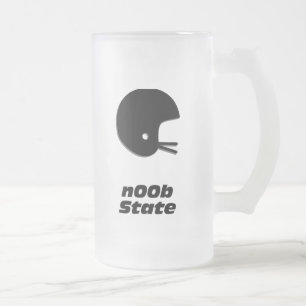 Caneca De Cerveja Vidro Jateado Estado do Capacete de Futebol n00b