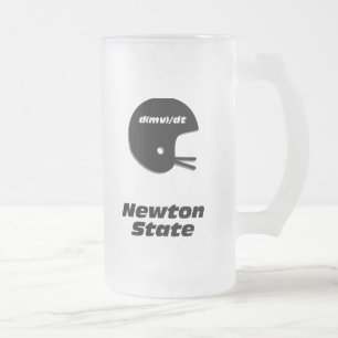 Caneca De Cerveja Vidro Jateado Estado do Capmet Newton de Futebol