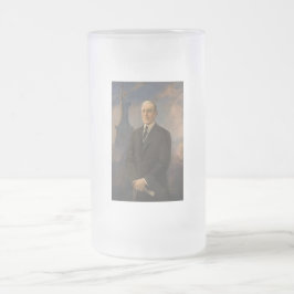 Caneca De Cerveja Vidro Jateado Estátua da Liberdade e Presidente Woodrow Wilson