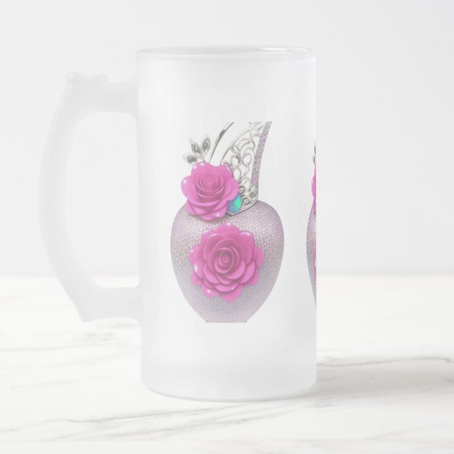 Caneca De Cerveja Vidro Jateado Estilo: Caneca de Vidro Fosco (Esquerda)
