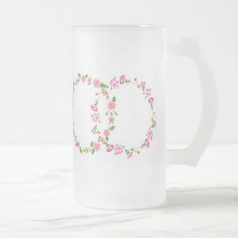 Caneca De Cerveja Vidro Jateado Estilos Clássicos Florais