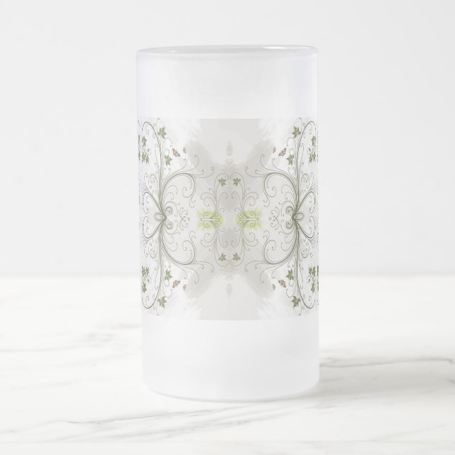 Caneca De Cerveja Vidro Jateado Estilos Clássicos Scrollworks (Centro)