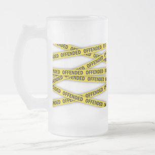 Caneca De Cerveja Vidro Jateado Estou ofendido que a fita policial não atravesse