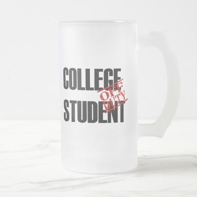 CANECA DE CERVEJA VIDRO JATEADO ESTUDANTE UNIVERSITÁRIO FORA DE SERVIÇO (Direita)