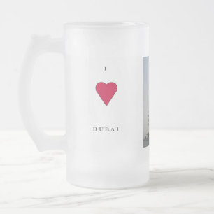 Caneca De Cerveja Vidro Jateado Eu amo Dubai