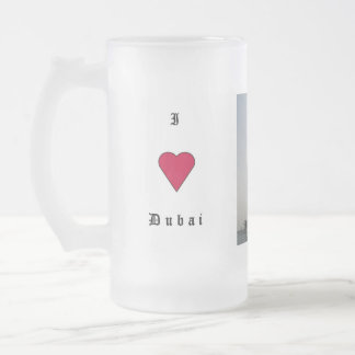 Caneca De Cerveja Vidro Jateado Eu amo Dubai