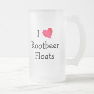 Caneca De Cerveja Vidro Jateado Eu amo flutuadores de Rootbeer