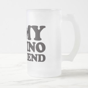 Caneca De Cerveja Vidro Jateado Eu amo meu namorado filipino