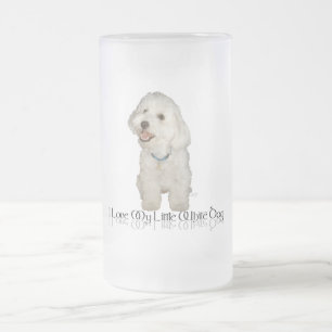 Caneca De Cerveja Vidro Jateado Eu Amo Meu Pequeno Cachorro Branco - Havanês