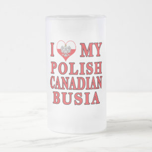 Caneca De Cerveja Vidro Jateado Eu Amo Minha Busia Polonesa Canadiana