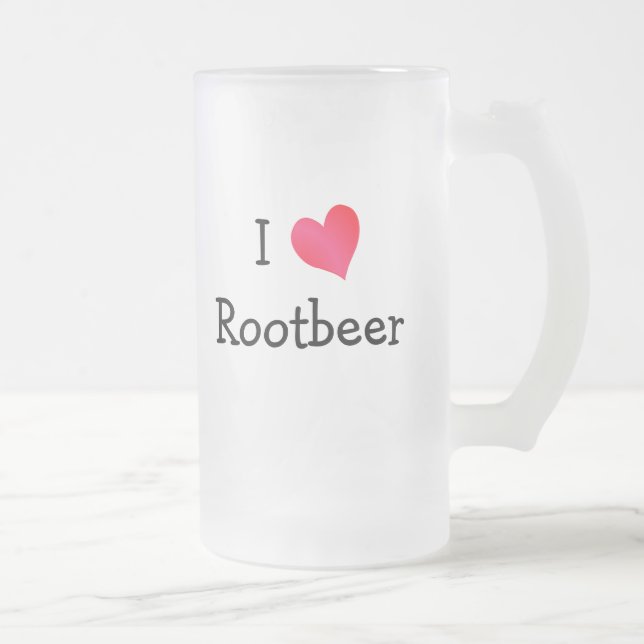 Caneca De Cerveja Vidro Jateado Eu Amo Rootcerveja (Direita)