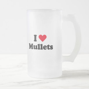 Caneca De Cerveja Vidro Jateado Eu amo salmonetes