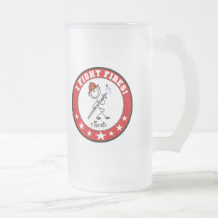 Caneca De Cerveja Vidro Jateado Eu Combato Incêndios Bombeiro