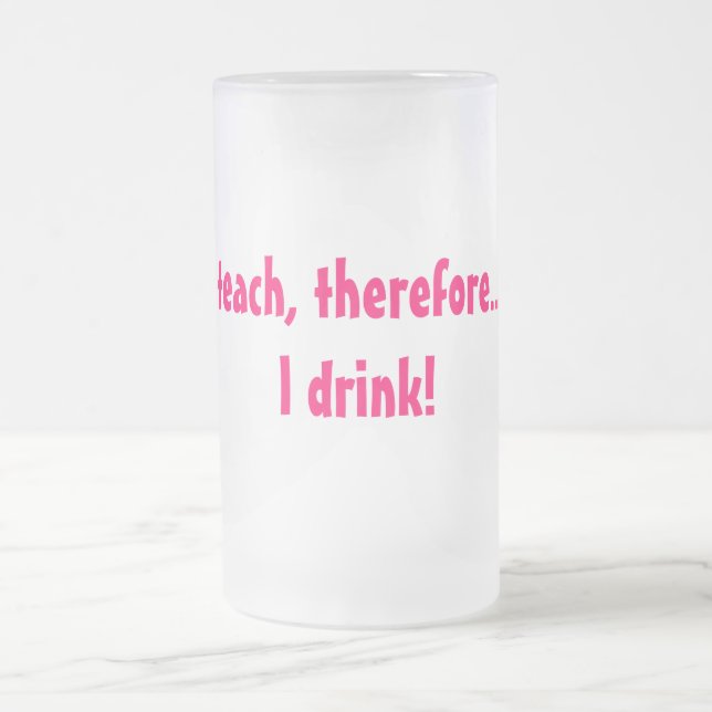 Caneca De Cerveja Vidro Jateado Eu ensino, conseqüentemente…. Eu bebo! (Centro)