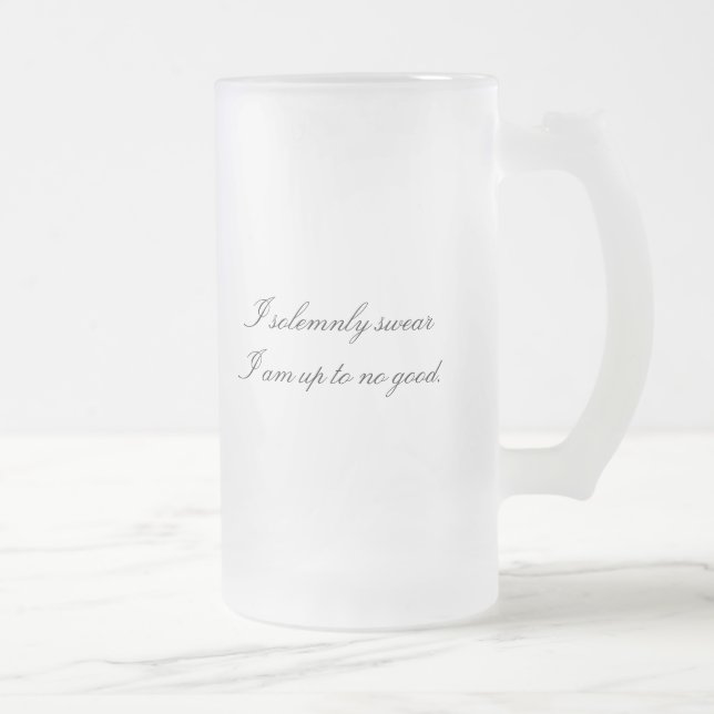Caneca De Cerveja Vidro Jateado Eu juro solene… (Direita)