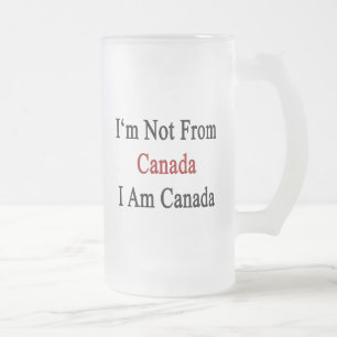 Caneca De Cerveja Vidro Jateado Eu não sou de Canadá que eu sou Canadá