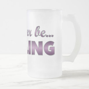 Caneca De Cerveja Vidro Jateado Eu preferencialmente ser BOLICHE (Roxo)