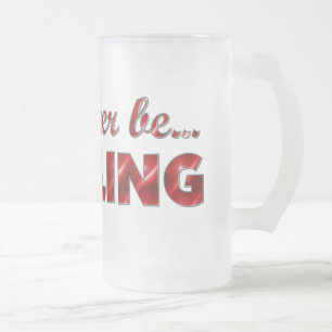 Caneca De Cerveja Vidro Jateado Eu preferencialmente ser BOLICHE (Vermelho)