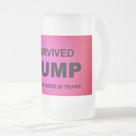 Caneca De Cerveja Vidro Jateado Eu Sobrevivi a tRUMP