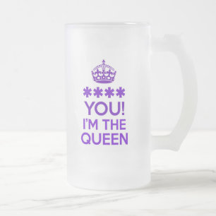 Caneca De Cerveja Vidro Jateado Eu sou A RAINHA