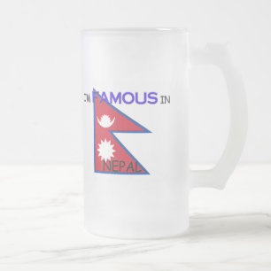 Caneca De Cerveja Vidro Jateado Eu sou famoso em NEPAL